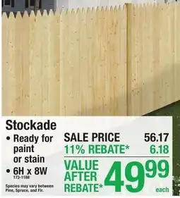 Menards Stockade Wood Panel offer