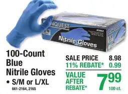 Menards Conquest 100-Count Blue Nitrile Gloves offer