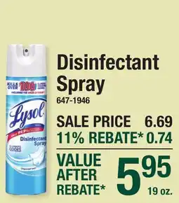 Menards Disinfectant Spray offer