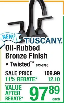 Menards TUSCANY Oil-Rubbed Bronze Finish offer
