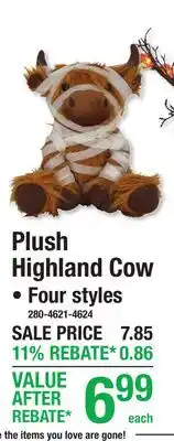 Menards Plush Highland Cow offer