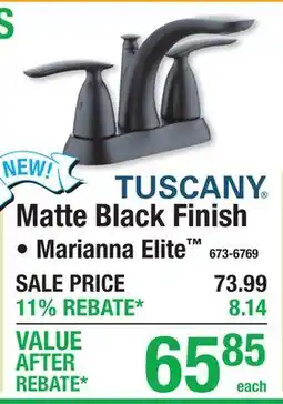 Menards TUSCANY Matte Black Finish FAUCETS offer