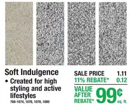 Menards Soft Indulgence Carpet offer