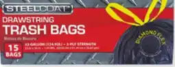 Menards 15-Count Drawstring Trash Bags offer