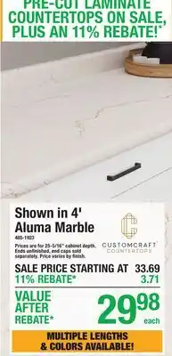 Menards CUSTOMCRAFT Shown in 4' Aluma Marble offer