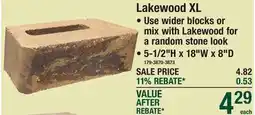Menards Lakewood XL Retaining Wall Block offer
