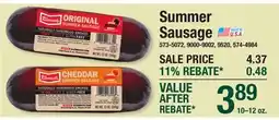 Menards Klements Summer Sausage offer