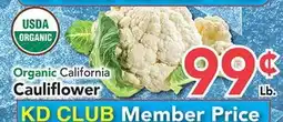 Eurofresh Market Organic California Cauliflower offer