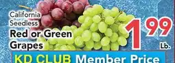 Eurofresh Market California Seedless Red or Green Grapes offer