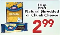 Eurofresh Market Kraft Natural Shredded or Chunk Cheese offer