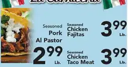 Eurofresh Market Seasoned Pork Al Pastor, Seasoned Chicken Fajitas, Seasoned Chicken Taco Meat offer