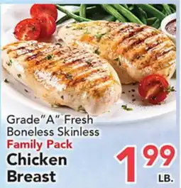 Eurofresh Market Grade A Fresh Boneless Skinless Family Pack Chicken Breast offer