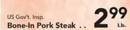 Eurofresh Market US Gov't. Insp. Bone-In Pork Steak offer
