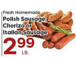 Rich's Fresh Market Fresh Homemade Polish Sausage, Chorizo or Italian Sausage offer
