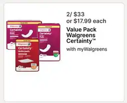 Walgreens Value Pack Walgreens Certainty offer