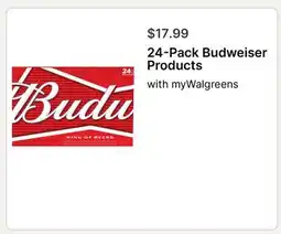 Walgreens 24-Pack Budweiser Products offer