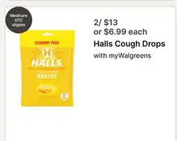 Walgreens Halls Cough Drops offer