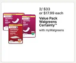 Walgreens Value Pack Walgreens Certainty offer