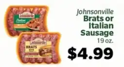 Living Fresh Market Johnsonville Brats or Italian Sausage offer