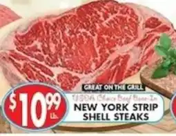 Associated Usda Choice Beef Bone-In New York Strip Shell Steaks offer