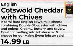 Sunset Foods English Cotswold Cheddar with Chives offer