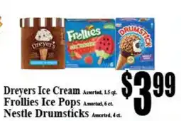 Baja Ranch Dreyers Ice Cream, Frollies Ice Pops, Nestle Drumsticks offer