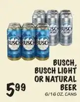 Foodarama Busch, Busch Light or Natural Beer offer