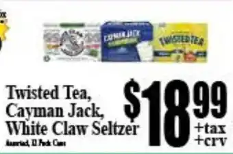 Baja Ranch Twisted Tea, Cayman Jack, White Claw Seltzer offer