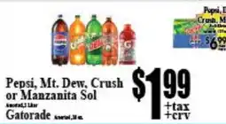 Baja Ranch Pepsi, Mt. Dew, Crush or Manzanita Sol offer