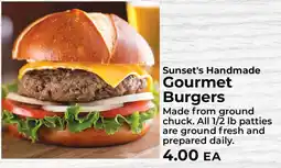 Sunset Foods Sunset's Handmade Gourmet Burgers offer