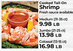 Sunset Foods Cooked Tail-On Shrimp offer