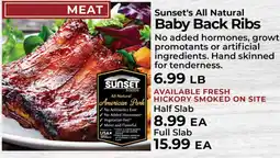 Sunset Foods Sunset's All Natural Baby Back Ribs offer