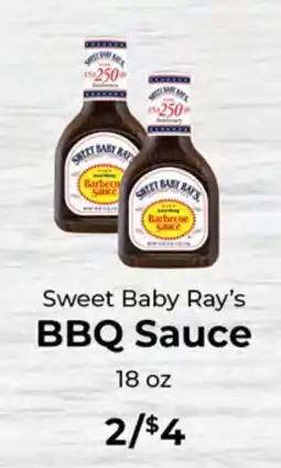 Sunset Foods Sweet Baby Ray's BBQ Sauce offer