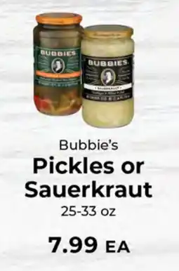 Sunset Foods Bubbie's Pickles or Sauerkraut offer