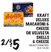 Foodarama Kraft deluxe macaroni & cheese or velveeta shells & cheese offer
