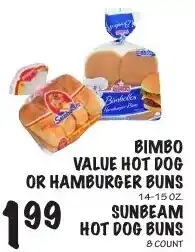 Foodarama Bimbo value hot dog or hamburger buns offer