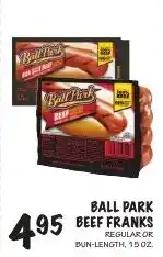 Foodarama Ball Park beef franks offer