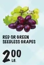 Foodarama Red or green seedless grapes offer