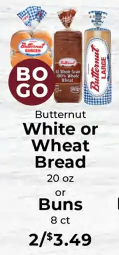 Sunset Foods Butternut White or Wheat Bread or Buns offer