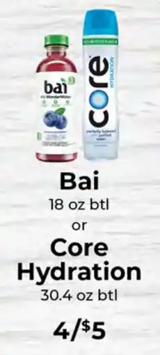 Sunset Foods Bai or Core Hydration offer