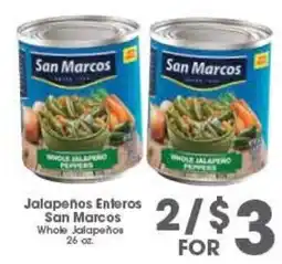 Arteagas Food Center San Marcos whole jalapeño peppers offer