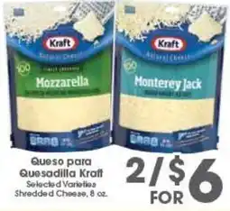 Arteagas Food Center Kraft shredded cheese offer