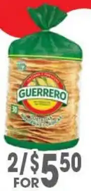 Arteagas Food Center Guerrero tortillas offer