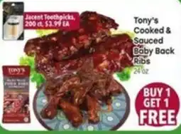 Tony’s Fresh Market Tony's Cooked & Sauced Baby Back Ribs offer