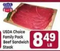 Tony’s Fresh Market Usda choice family pack beef sandwich steak offer
