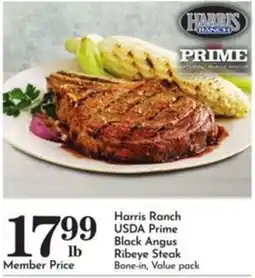 Pavilions Harris Ranch USDA Prime Black Angus Ribeye Steak offer
