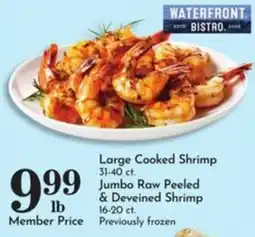Pavilions Waterfront Bistro Large Cooked Shrimp offer