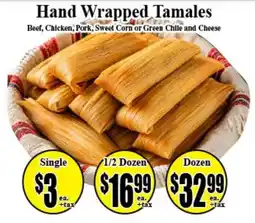 Baja Ranch Hand Wrapped Tamales offer