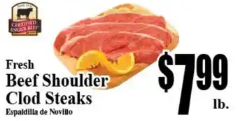 Certified Angus Beef Fresh Beef Shoulder Clod Steaks