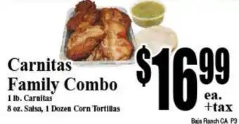 Baja Ranch Carnitas Family Combo offer